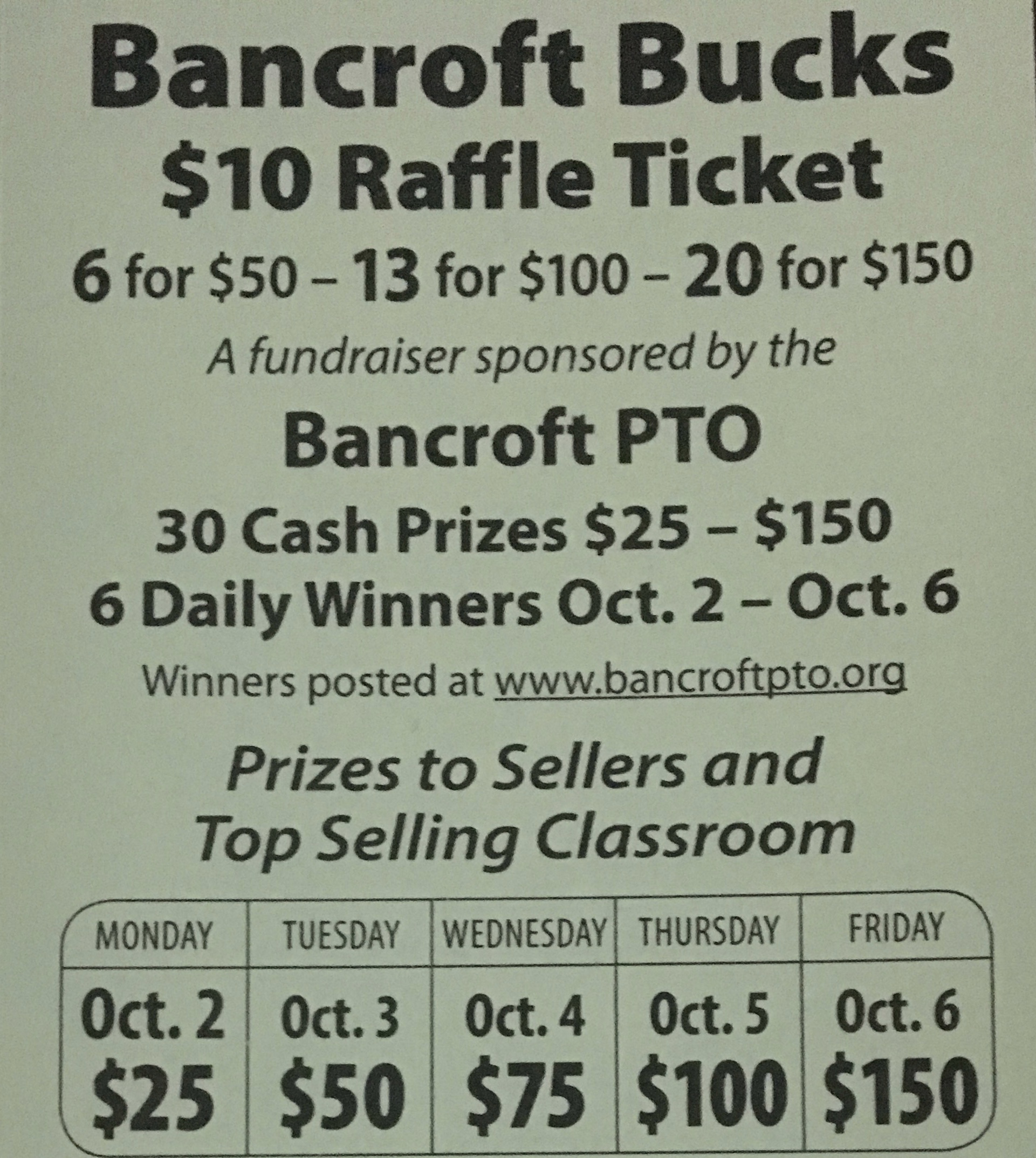 It’s Bancroft Bucks time again!